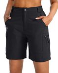 Viodia Women's 7" Hiking Cargo Shorts with Pockets Quick Dry Lightweight Shorts for Women Golf Casual Summer Shorts, Black, X-Large