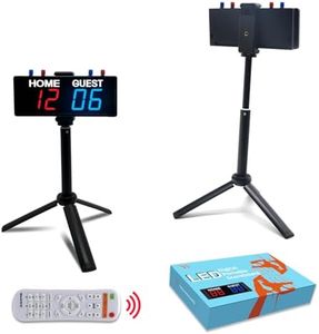YZ Battery Powered Scoreboard Clock Timer with Buttons, Portable Digital Scoreboard with Remote, Electronic Scoreboard with Stand, Cornhole Score Keeper for Outdoor Yard Games/Shuffleboard/Pickleball