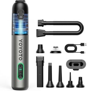 Car Vacuum Cleaner, 4-in-1 Portable Vacuum with 21000Pa High Power Suction & 3 Modes, Cordless Handheld Mini Vacuum & Compressed Air Duster for Car Home Keyboard Office Desk Outdoor(Grey​​ White)