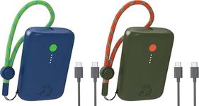 Nimble Champ Portable Charger, 10,000mAh Power Bank Fast Charging, 20W Dual USB-C Battery Pack with Cable for iPhone Laptops Galaxy Tablet Pixel iPad Macbook Kindle Airpod, Outdoor Green & Nebula Blue