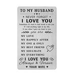 Husband Anniversary Card Gifts, Husband Gifts from Wife, Romantic Wallet Card for Husband Birthday Wedding Anniversary Presents