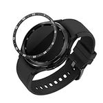 kwmobile Protective Bezel Ring Compatible with Samsung Galaxy Watch 6 Classic 43mm - Aluminum Ring for Smart Watches - Black/Silver