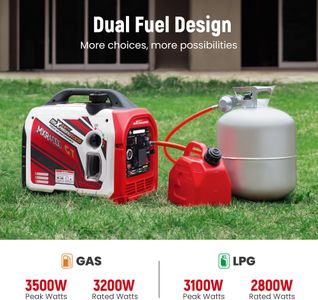 maXpeedingrods 3500W Dual Fuel Generator – Portable Gas & LPG Power