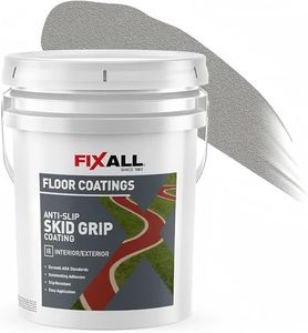 FIXALL Skid Grip Anti-Slip Coating, 5 Gallons, Smoke, Exceeds ADA Standards, Ideal for Safety Areas, Slip-Resistant Pavement, Cement & Concrete Paint