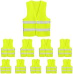 10 Pack Mount Marter safety vest reflective running vest for men and women, High visibility & Long distance, Yellow safety reflective vest with 380° super bright reflective strip for traffic, surveyor