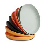 Nook Theory Reusable Wheat Straw Plates 8 Pcs - Non Toxic Kids and Toddler Plate, Microwavable, Dishwasher Safe and Unbreakable Dinnerware (Daybreak 9")