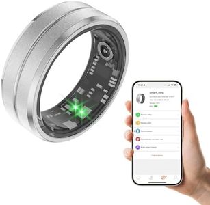 MERNEUO Smart Ring, Fitness and Health Tracker Ring with Calories/Heart Rate/Blood Oxygen/Sleep Monitoring, IP68 Waterproof Sleep Tracker Ring Compatible with iOS & Android (Silver, #8)