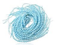 Ratnagarbha Aquamarine Color Quartz Faceted Round Ball Loose Gemstone Beads, 8 mm 2 Strand, Aqua Blue Color, Jewelry Making, Wholesale Price.