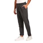 SaintX Men's Stretchable Pull-Up Casual Pants | Slant Pocket Chinos | Stylish Elastic Knitted Trousers (Slim Fit) Office or Party Joggers | Expandable Waistband (SAINTR06_DK Grey_XL)