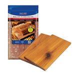 Jaccard Ready 2 Grill Pre-Soaked Cedar Planks, Premium Wood Planks For Serving, Ideal Grilling Accessories for Gas, Ceramic, and Charcoal Grills, Small, 2 Planks