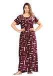 G4Girl Women's Comfortable and Stylish Alpine Nighty for Women | Night Gown | Night Dress | Maxi | G1023 (XL - Bust - 48", Maroon)