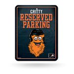 Rico Industries NHL Philadelphia Flyers Metal Parking Sign 8.5" x 11" Carbon Fiber Metal Parking Sign - Great for Man Cave, Bed Room, Office, Home Décor