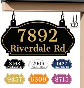 Hanging Address Sign, Address Signs for Houses, Double-Sided Address Sign