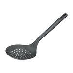 Zyliss Skimmer, Sustainable Wheat Straw/Nylon, Cooking Spoon with Holes for Skimming/Draining, Non Stick, Heat Resistant Silicone Head, Beluga Grey, 33.5cm X 12cm, Dishwasher Safe