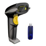 NADAMOO 433Mhz Wireless Barcode Scanner 328 Feet Transmission Distance USB Cordless 1D Laser Automatic Barcode Reader Handhold Bar Code Scanner with USB Receiver for Store, Supermarket, Warehouse