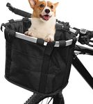 ZIMFANQI Bike Basket, Quick Release Bicycle Handlebar Front Basket, Removable Small Pet Cat Dog Carrier, Detachable Cycling Picnic Bag for Commuting Shopping Camping, Max.Bearing: 11lbs