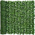 Decorative Artificial Ivy Leaf Green Hedge Roll 3m x 1m Privacy Hedging Wall Landscaping Garden Fence UV Fade Protected, Green