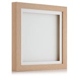 Oak Effect 3D Deep Box Picture Frame Display Memory Box For Medals Memorabilia Flowers etc (16x12