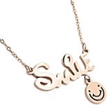 Apsan Stainless Steel Letter Necklaces for Women Trendy Pendant Necklace S Choker Necklace Stack Handmade Fashion Jewelry for Women 's Gift (Style Smile)