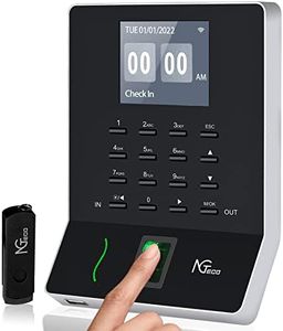 NGTeco APP-Based Time Clocks for Employees Small Business, W2 (Fingerprint+Password) Times Clock, 2.4GHz WiFi Clock in Clock Out Machine Support Shift Schedules, iOS & Android APP, No Monthly Fee
