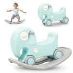Baybee 3 in 1 Baby Rocker & Ride on Toy Car for Kids | Push Ride on Kids Car with Balancing Board & Anti Slip Handle | Rocking Chair for Toddlers | Indoor Outdoor Rocker for Babies 1-3 Years (Green)