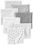 Simple Joys by Carter's Baby Unisex 7-Pack Flannel Receiving Blankets, Gray/White/Black, One Size