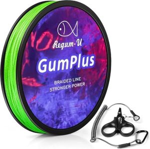 GumPlus 8X Stealth Braided Fishing Line 150 Yards / 12 LB Abrasion Resistant Superline Zero Stretch & Smaller Diameter Confuse & Catch Big Fish Better in Saltwater & Freshwater (Fluorescent Green)