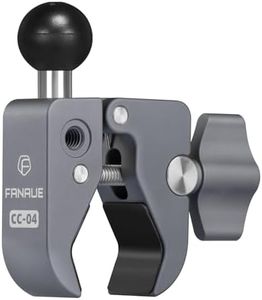 FANAUE Aluminum Alloy Handlebar Clamp Mount Base with 20mm Ball Head Adapter for Rails 0.5'' to 2'' Diameter Compatible with 20mm Ball Double Socket Arm & Bike Motorcycle Phone Holder