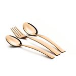 FnS Allie 18 pcs Stainless Steel Rose Gold Cutlery Set (6 Dinner Spoon, 6 Dinner Forks, 6 Teaspoon)