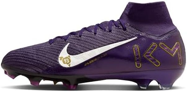 Nike Mercurial Superfly 10 Elite Kylian Mbappe FG High-Top Soccer Cleats (FQ8692-500, Grand Purple/Pale Ivory) Size 10.5