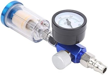 Air Filter Pressure Regulator Kit Pneumatic Spray Gun Set 1/4 Inch Air Tool Compressor Filter with Gauge, Air Pressure Regulator Gauge + In-Line Oil Water Trap Filter Separator Tool