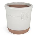 Gardenesque Loudon Glazed Planter (24cm Diameter, White Smoke)