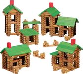 SainSmart Jr. Wooden Building Blocks STEM Wooden Construction Toy for Kids, Log Cabin Set Building House Toy for Preschooler with Colorful Blocks 450 PCS/Set
