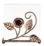 OwlGift Bronze Napkin Holder – Rose Design Metal Napkin Storage for Tables Modern Serviette Organizer – Tissue Dispenser Perfect for Outdoor Events – Decorative Clear Cocktail Napkin Kitchen Décor