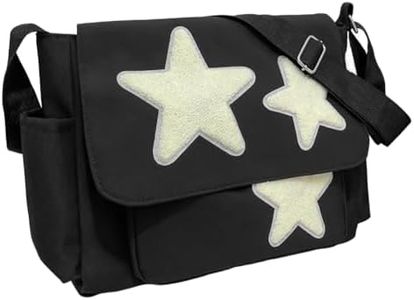 YILCER Messenger Bag Crossbody, Bolsa de Mensajero Mujer, Negro-Grande-Nailon, Medium