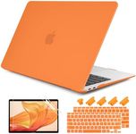 DONGKE Compatible with MacBook Air 13 inch Case 2021 2020 2019 2018 Release Model: M1 A2337 A2179 A1932, Matte Hard Case Cover for MacBook Air 13 inch with Retina Display Touch ID - Orange