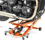 Motorcycle Jack Scissor Hydraulic Lift ConStands XL orange for Triumph/Victory America, Bonneville T100, Bonneville/SE, Scrambler, Speedmaster, Thruxton