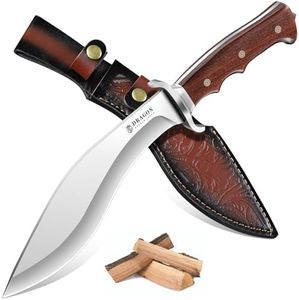 Dragon Creek Fixed Blade Knife - Kukri Knife with Wooden Handle Leather Sheath for Fishing Camping Survival Men Gift