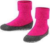 FALKE Unisex Kids Cosyshoe Slipper Socks, Merino Wool, Cozy Warm House Socks for Winter and Fall, Pink (Gloss 8550), 13-1, 1 Pair