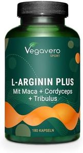 Maca + L-Arginine Booster | Avec Tribulus & Zinc | Musculation + Endurance | VEGAN & Sans Additifs | 180 Gélules | Vegavero®