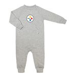 NFL Grey French Terry Baby Jumpsuit (12-18M) - Pittsburgh Steelers