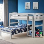 happybeds 7 Beds in 1 - Dove Grey Bed - Bunk Bed, Mid-sleeper, Daybed, Midsleeper and Single Bed, Toddler Bed - 3ft Single (90 x 190cm) with 2 x Memory Foam Mattresses Inc