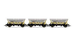 Hornby R60067 HFA Hopper Wagons, Three Pack, BR Coal Sector, Silver