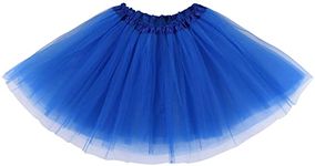 Simplicity Girls 4 Layers Tulle Tutu Skirt Princess Ballet Dance Dress, Royal Blue, 2-8 Years