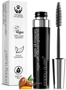 Poppy Austin Mascara - Organic Mascara, Natural Mascara, Vegan Mascara, Paraben-Free, Cruelty-Free Mascara - Hypoallergenic Mascara Lengthening & Volumizing with Argan Oil - 0.31 Fl Oz (Black)