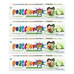 PediflorKidz Green Apple Flavor Anticavity Fluoride Toothpaste for children | Family combo pack | Vegan Friendly (Pack of 4) 70g each