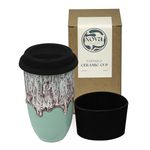 NOVA CERAMICS Travel Mug On The Go Coffee Tumbler Microwave & Dishwasher Safe Green Tumbler - Gifts for Women Men Him Her 16oz Nebula