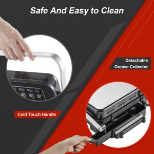 AMZCHEF 4-in-1 Panini Grill – Sandwich Press & Indoor Grill
