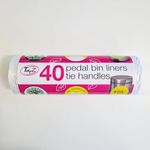 Tidy 40 Pedal Bin Liners Tie Handle, Bin Liner Suitable for Bedroom, Kitchen and Bathroom, 40ct 15L each Bin Liner Capacity, Fragrant Fresh and Fresh Liner Bag (Pack of 3)