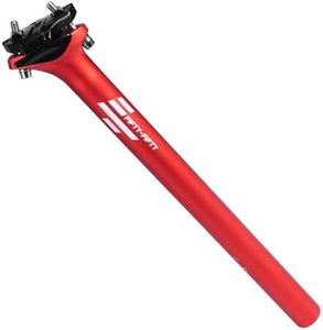 FIFTY-FIFTY Mountain Bike Seat Post, 27.2/30.9/31.6mm Aluminum Alloy Bicycle Seat Post, 350mm Length for MTB, Road Bike, E-MTB (31.6mm, Red)